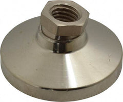 Gibraltar - 6000 Lb Capacity, 5/8-11 Thread, 1-1/4" OAL, Steel Stud, Tapped Pivotal Socket Mount Leveling Mount - 2-1/2" Base Diam, Steel Pad, 7/8" Hex - USA Tool & Supply
