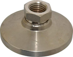 Gibraltar - 20000 Lb Capacity, 1-8 Thread, 1-7/8" OAL, Steel Stud, Tapped Pivotal Socket Mount Leveling Mount - 4" Base Diam, Steel Pad, 1-3/8" Hex - USA Tool & Supply