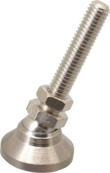 Gibraltar - 3/8-16 Bolt Thread, Studded Pivotal Stud Mount Leveling Pad & Mount - 3,750 Max Lb Capacity, 1-1/4" Base Diam - USA Tool & Supply