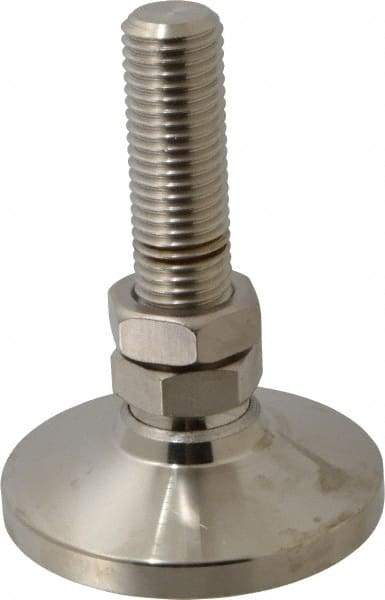 Gibraltar - 1-8 Bolt Thread, Studded Pivotal Stud Mount Leveling Pad & Mount - 22,000 Max Lb Capacity, 4" Base Diam - USA Tool & Supply