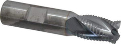 ProMax - 5/8" Diam, Coarse Pitch, 7/8" LOC, 4 Flute Solid Carbide 0.055-0.065" Corner Radius Roughing End Mill - TiCN Finish, 3" OAL, 5/8" Shank Diam, Single End, Centercutting, 30° Helix - USA Tool & Supply