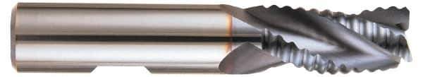 Kennametal - 1" Diam, Fine Pitch, 2-1/4" LOC, 3 Flute Solid Carbide Roughing Square End Mill - Uncoated, 5" OAL, 1" Shank Diam, Single End, Centercutting, 37° Helix - USA Tool & Supply