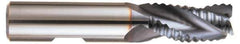 Kennametal - 1" Diam, Fine Pitch, 2-1/4" LOC, 3 Flute Solid Carbide Roughing Square End Mill - Uncoated, 5" OAL, 1" Shank Diam, Single End, Centercutting, 37° Helix - USA Tool & Supply