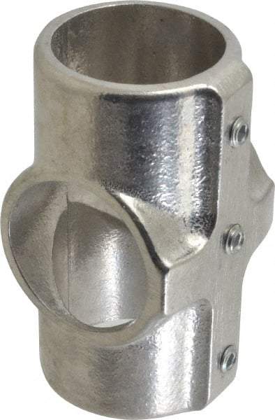 Hollaender - 1-1/2" Pipe, Cross-E, Aluminum Alloy Cross Pipe Rail Fitting - Bright Finish - USA Tool & Supply