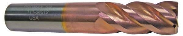 ProMax - 11/32", 7/8" LOC, 3/8" Shank Diam, 2-1/2" OAL, 4 Flute, Solid Carbide Square End Mill - Single End, TiCN Finish, Spiral Flute, 40° Helix, Right Hand Cut, Right Hand Flute, Series 111 - USA Tool & Supply
