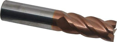 ProMax - 3/4", 1-5/8" LOC, 3/4" Shank Diam, 4" OAL, 4 Flute, Solid Carbide Square End Mill - Single End, TiCN Finish, Spiral Flute, 40° Helix, Right Hand Cut, Right Hand Flute, Series 111 - USA Tool & Supply