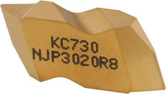 Kennametal - NJP3020 Grade KC730, External UNJ Threading Insert - 8 TPI Ext Pitch, Right Hand Insert, TiN Finish, Carbide - USA Tool & Supply