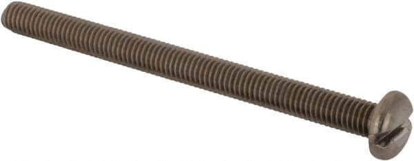 Value Collection - #10-32 UNF, 2-1/2" Length Under Head Slotted Drive Machine Screw - Pan Head, Grade 18-8 Stainless Steel, Uncoated, Without Washer - USA Tool & Supply