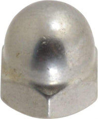 Value Collection - #10-32 UNF, 3/8" Width Across Flats, Uncoated, Stainless Steel Acorn Nut - 25/64" Overall Height, Grade 18-8 - USA Tool & Supply