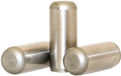 Value Collection - 4mm Diam x 20mm Pin Length 316 Stainless Steel Standard Dowel Pin - Bright Finish, 1 Rounded End - USA Tool & Supply