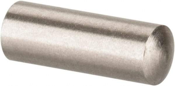 Value Collection - 3mm Diam x 8mm Pin Length 316 Stainless Steel Standard Dowel Pin - Bright Finish, 1 Rounded End - USA Tool & Supply