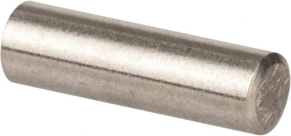 Value Collection - 3mm Diam x 10mm Pin Length 316 Stainless Steel Standard Dowel Pin - Bright Finish, 1 Rounded End - USA Tool & Supply