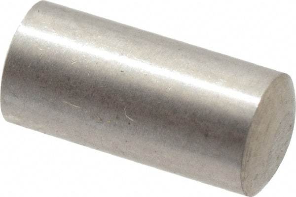 Value Collection - 4mm Diam x 8mm Pin Length 316 Stainless Steel Standard Dowel Pin - Bright Finish, 1 Rounded End - USA Tool & Supply