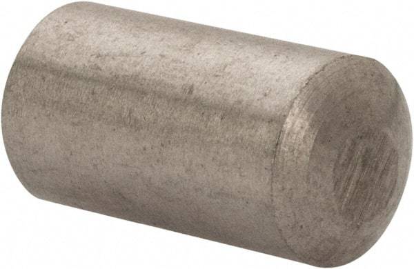 Value Collection - 6mm Diam x 10mm Pin Length 316 Stainless Steel Standard Dowel Pin - Bright Finish, 1 Rounded End - USA Tool & Supply