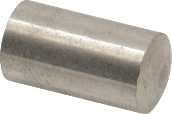 Value Collection - 8mm Diam x 14mm Pin Length 316 Stainless Steel Standard Dowel Pin - Bright Finish, 1 Rounded End - USA Tool & Supply