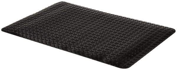 PRO-SAFE - 3' Long x 2' Wide, Dry Environment, Anti-Fatigue Matting - Black, Vinyl with Vinyl Sponge Base, Beveled on 4 Sides - USA Tool & Supply