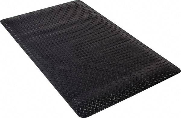 PRO-SAFE - 5' Long x 3' Wide, Dry Environment, Anti-Fatigue Matting - Black, Vinyl with Vinyl Sponge Base, Beveled on 4 Sides - USA Tool & Supply