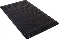 PRO-SAFE - 5' Long x 3' Wide, Dry Environment, Anti-Fatigue Matting - Black, Vinyl with Vinyl Sponge Base, Beveled on 4 Sides - USA Tool & Supply