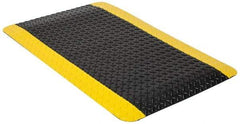 PRO-SAFE - 10' Long x 2' Wide, Dry Environment, Anti-Fatigue Matting - Black & Yellow, Vinyl with Vinyl Sponge Base, Beveled on 4 Sides - USA Tool & Supply
