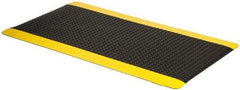 PRO-SAFE - 5' Long x 3' Wide, Dry Environment, Anti-Fatigue Matting - Black with Yellow Borders, Vinyl with Vinyl Sponge Base, Beveled on 4 Sides - USA Tool & Supply