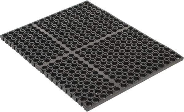 PRO-SAFE - 2' Long, Dry/Wet Environment, Anti-Fatigue Matting - Black, SBR Rubber with Rubber Base - USA Tool & Supply