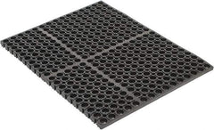 PRO-SAFE - 2' Long, Dry/Wet Environment, Anti-Fatigue Matting - Black, SBR Rubber with Rubber Base - USA Tool & Supply