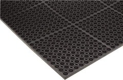 PRO-SAFE - 5' Long x 3' Wide, Dry/Wet Environment, Anti-Fatigue Matting - Black, SBR Rubber with Rubber Base - USA Tool & Supply