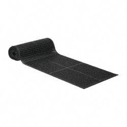 PRO-SAFE - 20' Long x 3' Wide, Dry/Wet Environment, Anti-Fatigue Matting - Black, Natural Rubber with Rubber Base - USA Tool & Supply