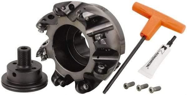 Kennametal - 8" Cut Diam, 12.7mm Max Depth, 2-1/2" Arbor Hole, 8 Inserts, RCGT 86... Insert Style, Indexable Copy Face Mill - BMD800 Cutter Style, 8,500 Max RPM, 2-1/2 High, Series KSRM - USA Tool & Supply