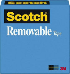 3M - 3/4" x 72 Yd Translucent Rubber Adhesive Transparent Tape - PVC Film Backing, 2.3 mil Thick - USA Tool & Supply