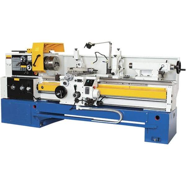 Summit - 18-1/4" Swing, 80" Between Centers, 120 Volt, Triple Phase Toolroom Lathe - 5MT Taper, 10 hp, 32 to 1,500 RPM, 3-1/8" Bore Diam, 44" Deep x 63" High x 134" Long - USA Tool & Supply