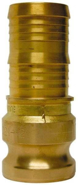 EVER-TITE Coupling Products - 2" Brass Cam & Groove Suction & Discharge Hose Male Adapter Hose Shank - Part E, 350 Max psi - USA Tool & Supply