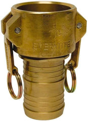 EVER-TITE Coupling Products - 2" Brass Cam & Groove Suction & Discharge Hose Female Coupler Hose Shank - Part C, 350 Max psi - USA Tool & Supply
