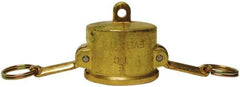 EVER-TITE Coupling Products - 2-1/2" Brass Cam & Groove Suction & Discharge Hose Dust Cap For Use with Adapters - Part DC, 250 Max psi - USA Tool & Supply