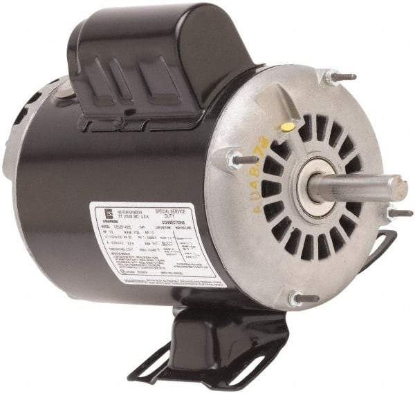 US Motors - 1-1/2 Max hp, 3,450 Max RPM, Single Cap Start Electric AC DC Motor - 115/208-230 V Input, Single Phase, 56H Frame, 5/8" Shaft Diam, Rigid Base Mount, ODP Enclosure - USA Tool & Supply