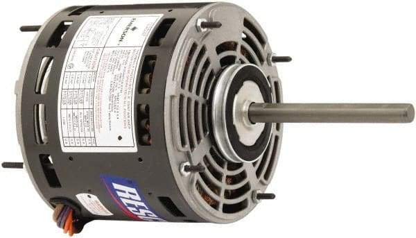 US Motors - 3/4 Max hp, 1,075 Max RPM, Permanent Split Cap Electric AC DC Motor - 208-230 V Input, Single Phase, 48Y Frame, 1/2" Shaft Diam, Stud Mount, TEAO Enclosure - USA Tool & Supply