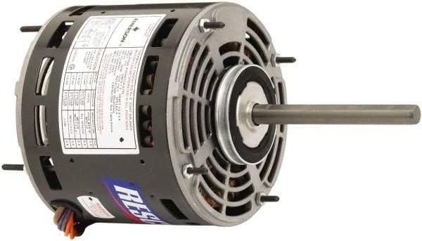 US Motors - 1/2 Max hp, 1,075 Max RPM, Permanent Split Cap Electric AC DC Motor - 208-230 V Input, Single Phase, 48Y Frame, 1/2" Shaft Diam, Stud Mount, TEAO Enclosure - USA Tool & Supply