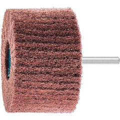 PFERD - 3" Diam x 2" Face Width, Aluminum Oxide Nonwoven Mounted Flap Wheel - 1/4" Shank Mount, 180 Grit, 7,500 Max RPM - USA Tool & Supply