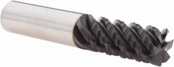 Guhring - 5/8" Diam, 1-1/4" LOC, 6 Flute Solid Carbide Corner Chamfer Roughing End Mill - FIREX Finish, 3-1/2" OAL, 5/8" Shank Diam, Single End, 45° Helix - USA Tool & Supply