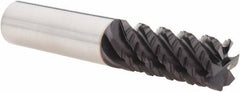 Guhring - 5/8" Diam, 1-1/4" LOC, 6 Flute Solid Carbide Corner Chamfer Roughing End Mill - FIREX Finish, 3-1/2" OAL, 5/8" Shank Diam, Single End, 45° Helix - USA Tool & Supply