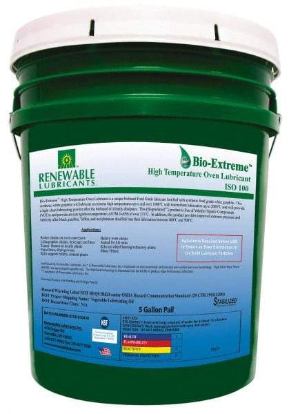 Renewable Lubricants - 5 Gal Pail Synthetic/Graphite Lubricant - White, -28°F to 2,000°F, Food Grade - USA Tool & Supply