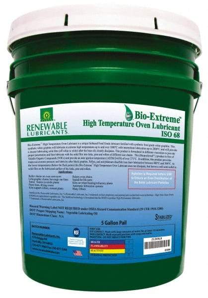 Renewable Lubricants - 5 Gal Pail Synthetic/Graphite Lubricant - White, -28°F to 2,000°F, Food Grade - USA Tool & Supply