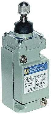 Square D - DPDT, 2NC/2NO, 600 Volt Screw Terminal, Plunger Actuator, General Purpose Limit Switch - 1, 2, 4, 6, 12, 13, 6P NEMA Rating, IP67 IPR Rating - USA Tool & Supply