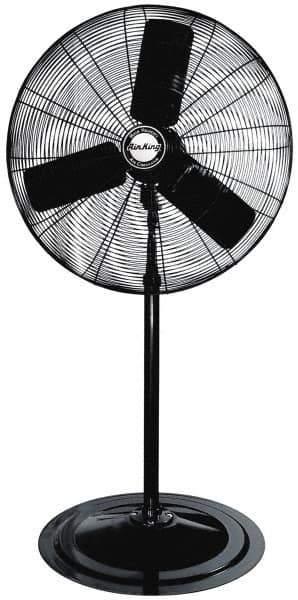 Air King - 30" Blade, 1/4 hp, 7,400 Max CFM, Single Phase Non-Oscillating Pedestal Fan - 2.04 Amps, 120 Volts, 3 Speed - USA Tool & Supply