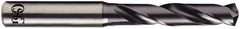 OSG - 21/32" 140° Spiral Flute Solid Carbide Screw Machine Drill Bit - WD1 Finish, Right Hand Cut, 73mm Flute Length, 123mm OAL, Straight Shank, Through Coolant - USA Tool & Supply