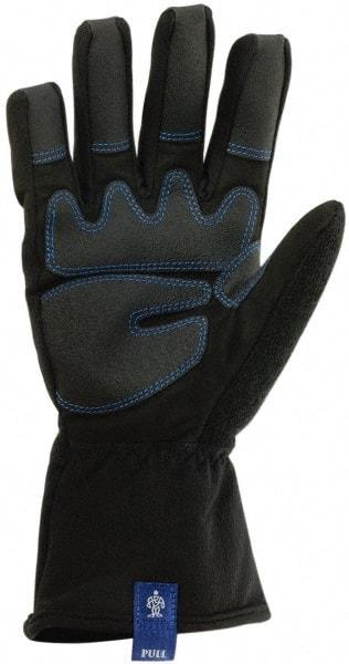 Ergodyne - Size S PVC Coated Cold Protection & Waterproof Work Gloves - Palm & Fingers Coated, Gauntlet Cuff, Black, Paired - USA Tool & Supply