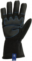Ergodyne - Size S PVC Coated Cold Protection & Waterproof Work Gloves - Palm & Fingers Coated, Gauntlet Cuff, Black, Paired - USA Tool & Supply