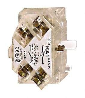 Square D - NO/NC, Multiple Amp Levels, Electrical Switch Contact Block - 125 VAC and 240 VAC, Screw Terminal, 30mm Hole, For Use with 9001K/SK - USA Tool & Supply