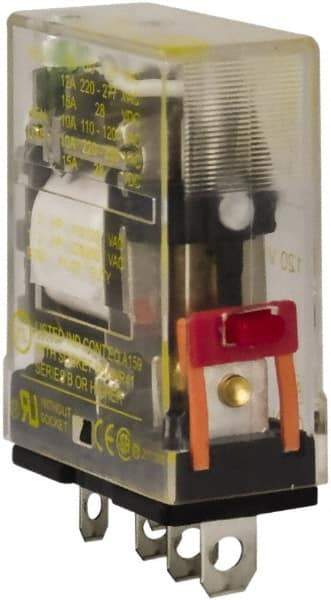 Square D - 1 hp at 240 Volt & 1/2 hp at 120 Volt, Electromechanical Plug-in General Purpose Relay - 12 Amp at 240 VAC, SPDT, 120 VAC at 50/60 Hz - USA Tool & Supply