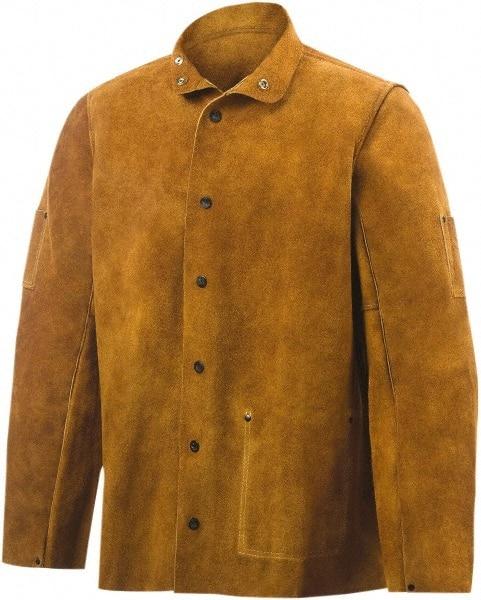 Steiner - Size 6XL Welding Jacket - Brown, Cowhide, Snaps Closure - USA Tool & Supply